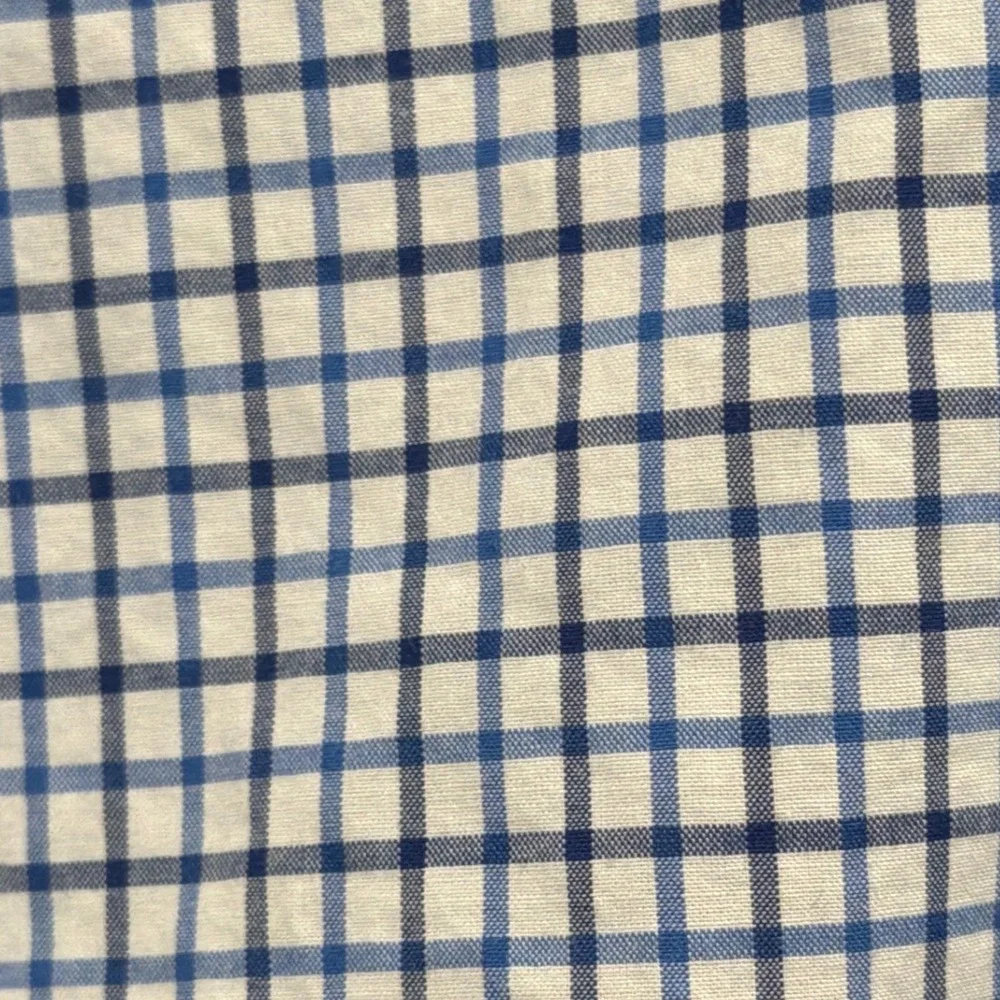 Polo Ralph Lauren Boys Blue Check Natural Stretch Button Down Shirt L 14-16